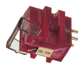 Marketing photo of the Denon DL-110 phonograph cartridge.