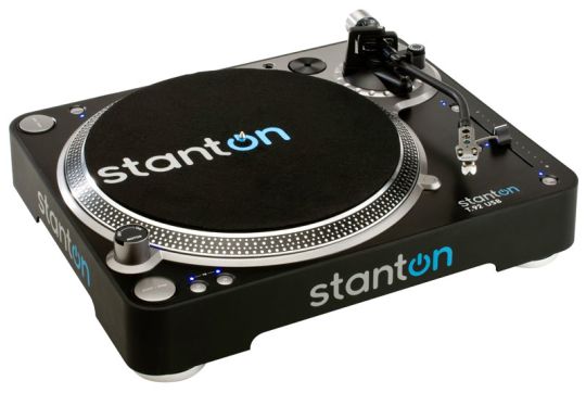Marketing photo shows the Stanton T.92 USB Turntable from a top-side angle.