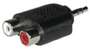 Photo of the Cables to Go Female L/R RCA to 1/8" male adapter.